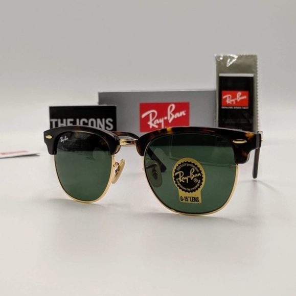 LIKE NEW RayBan Clubmaster RB3016 Green G15 Ray ban Sunglasses - Picture 8 of 13